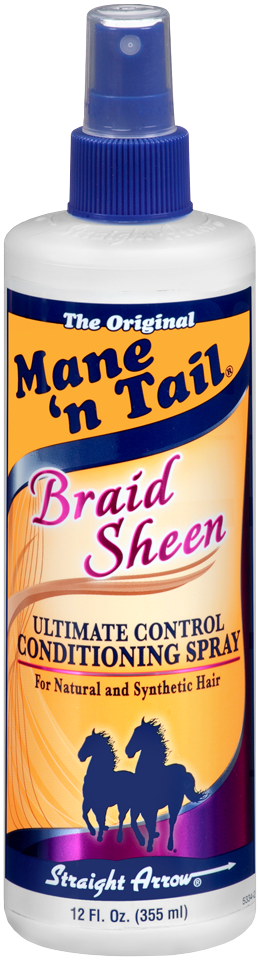Mane 'n Tail Braid Sheen Spray - Horse & Human Hair Shine & Detangler for Smooth, Frizz-Free Hair - Perfect for Show Horses, Braiding, and Daily Grooming