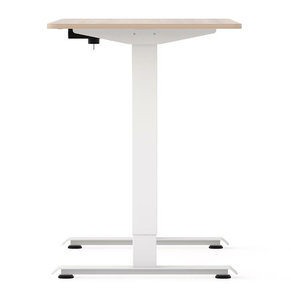 Tilah Adjustable Height Metal Office Desk - Natural Finish | Ergonomic Home & Workspace Furniture for Standing & Sitting Comfort
