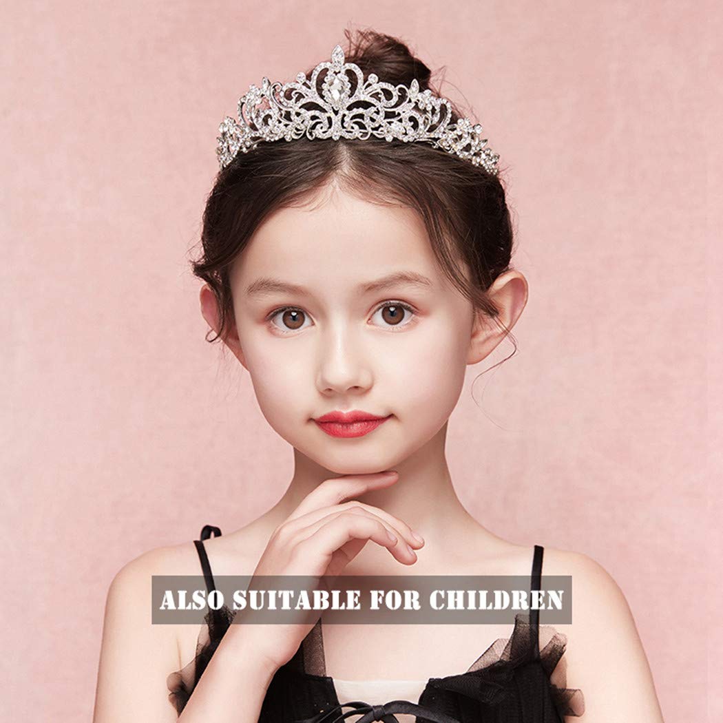 COCIDE Tiara Crystal Crown - Rhinestone Princess Crown with Combs for Brides | Wedding, Prom, Birthday Party Hair Accessories & Jewelry for Women & Girls (Silver) | Perfect for Bridal Showers, Pageants & Special Occasions