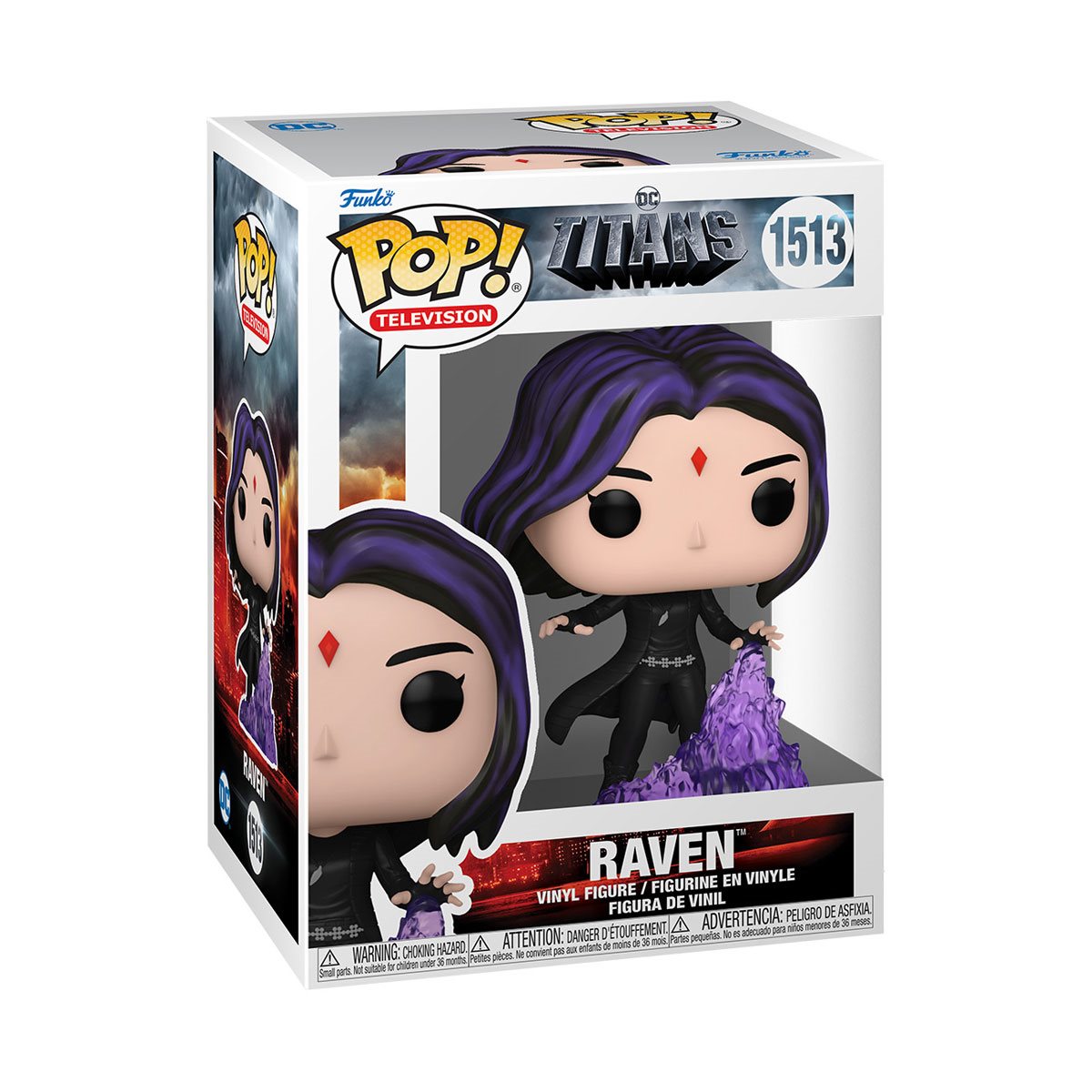 DC Titans Raven Funko Pop! Vinyl Figure #1513 - Collectible Action Figure for DC Comics Fans, Perfect for Display & Gifts