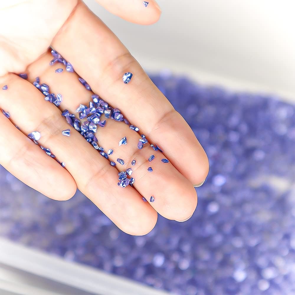 50g Blue Crushed Glass Sequins Glitter 2-4mm Irregular Broken Chips Sprinkles for Epoxy Resin Jewelry, Nail Art, Scrapbooking, Vase Filler - DIY Craft Supplies, Home Decor, Wedding Centerpieces, Gift Wrapping