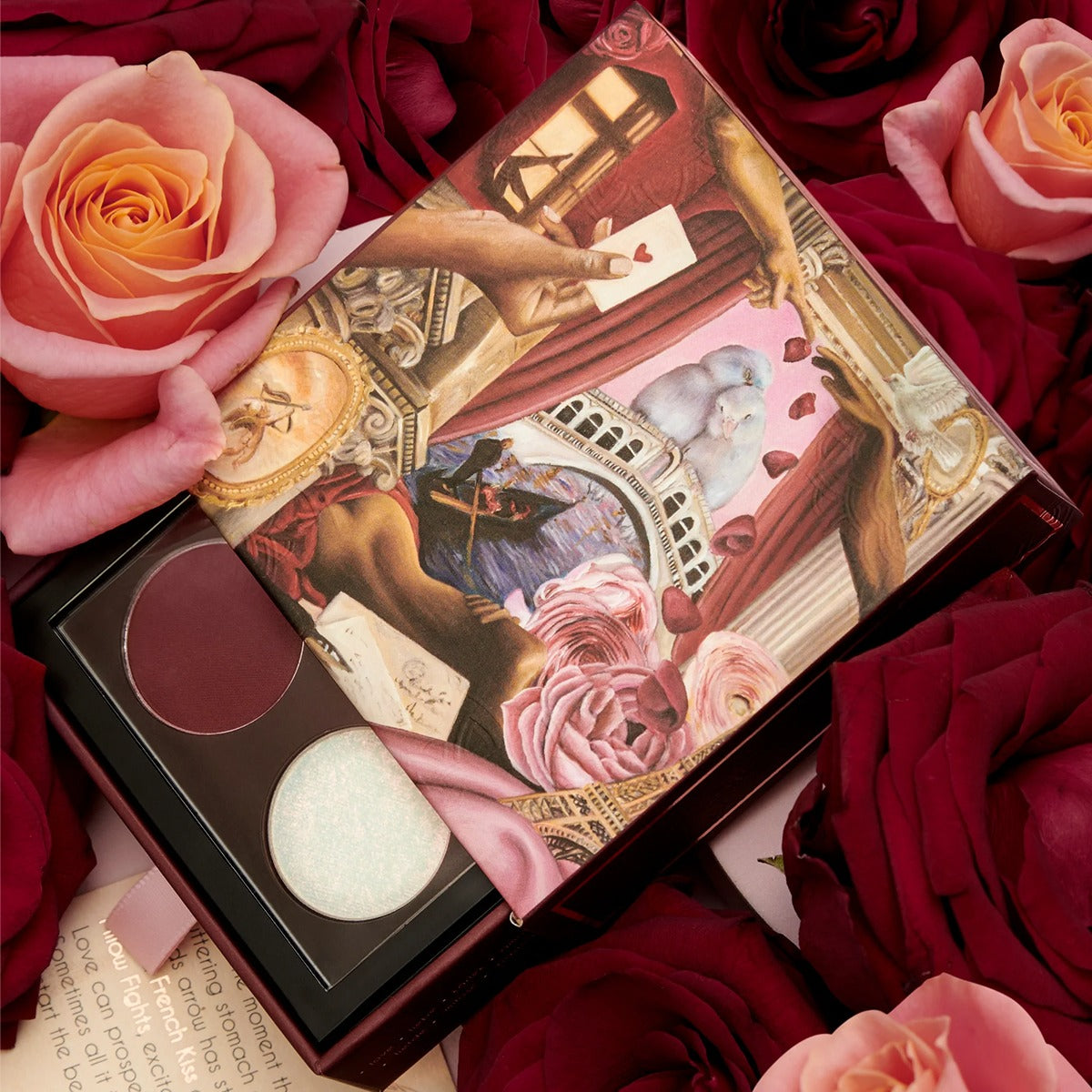 Romantic Eyeshadow Quad Palette - 4 Neutral Matte & Shimmer Shades for Everyday & Evening Makeup | Perfect for Date Night, Parties & Special Occasions