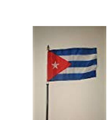 Cuban Flag 4x6 Inches Mini Desk Flag with Gold Base - Patriotic Office Decor, Gift for Cuban Heritage & Independence Day Celebrations