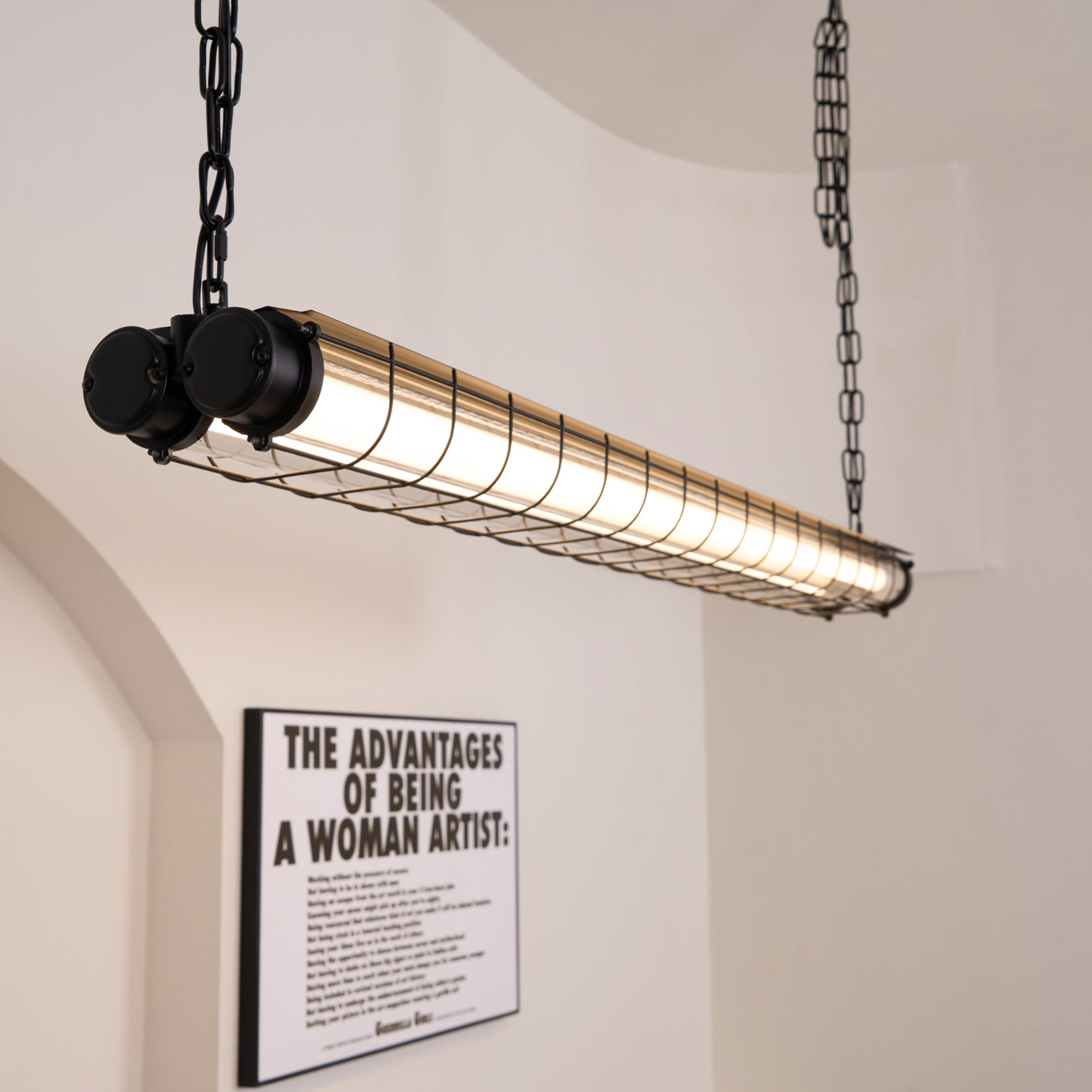 Handmade Artisan Glass Linear Chandelier - Modern Crystal Pendant Light for Dining Room, Living Room, Bedroom & Entryway