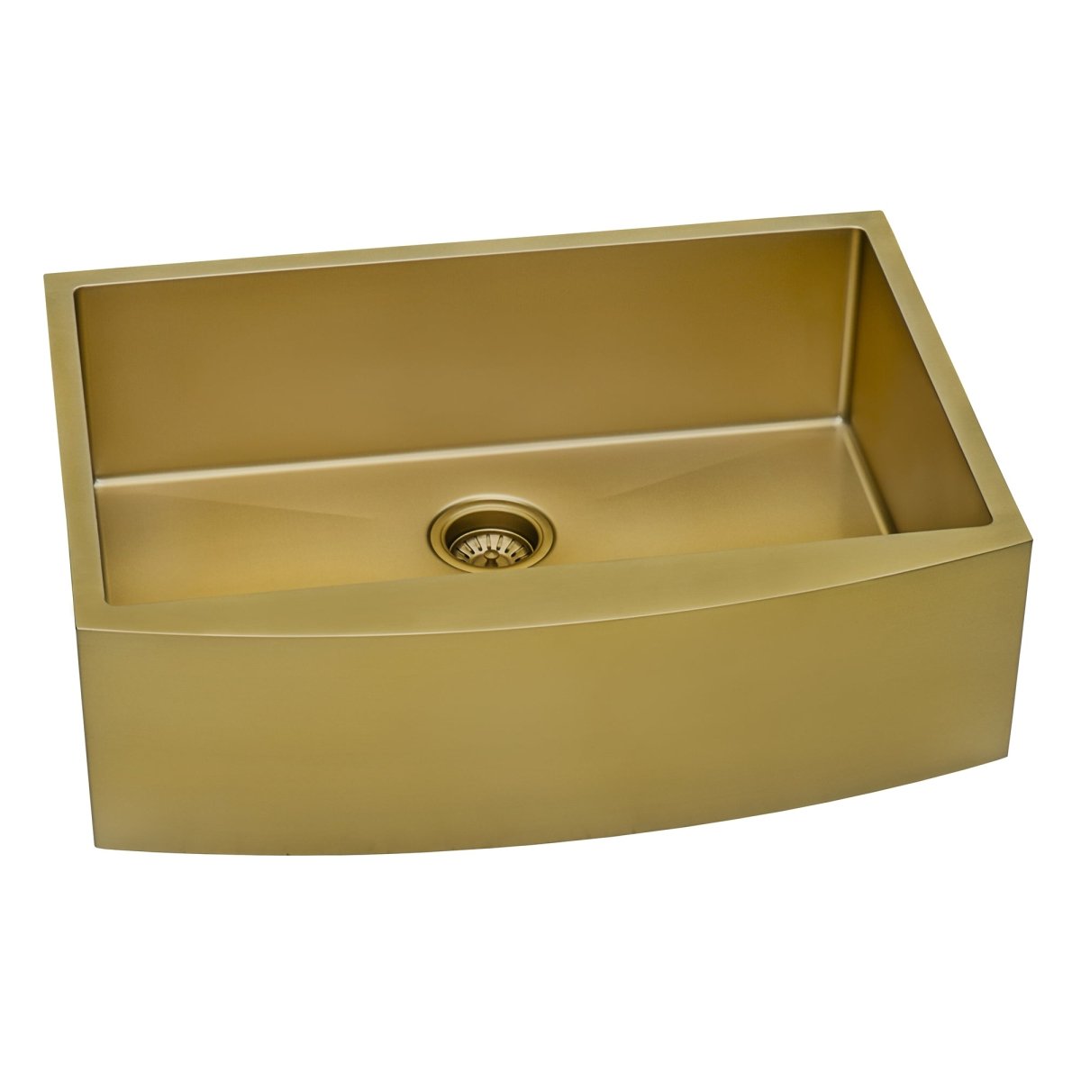 36 Inch Apron Front Farmhouse Kitchen Sink - Brass Tone Matte Gold Stainless Steel Single Bowl for Modern Farmhouse & Rustic Kitchen Decor | Perfect for Cooking, Washing Dishes & Food Prep