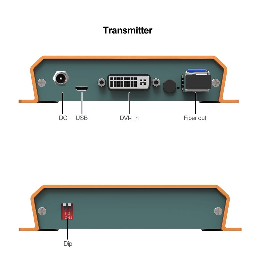 AVMATRIX FE1515 Fiber Optic RX/TX Video DVI Converter with 20km SFP LC Module - Long Distance Fiber Optic Extender for Monitors & Displays - Ideal for Digital Signage, Control Rooms & Video Walls