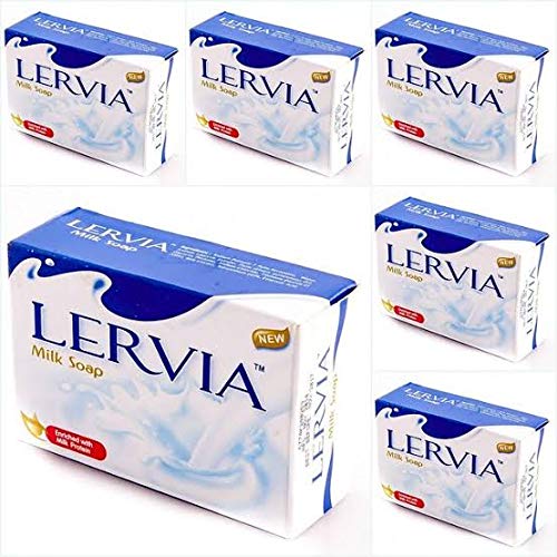 Lervia Milk Soap 75g (Set of 6) - Natural Moisturizing & Gentle Cleansing Bar Soap for Face & Body | Perfect for Dry Skin Care, Daily Bath & Gift Sets