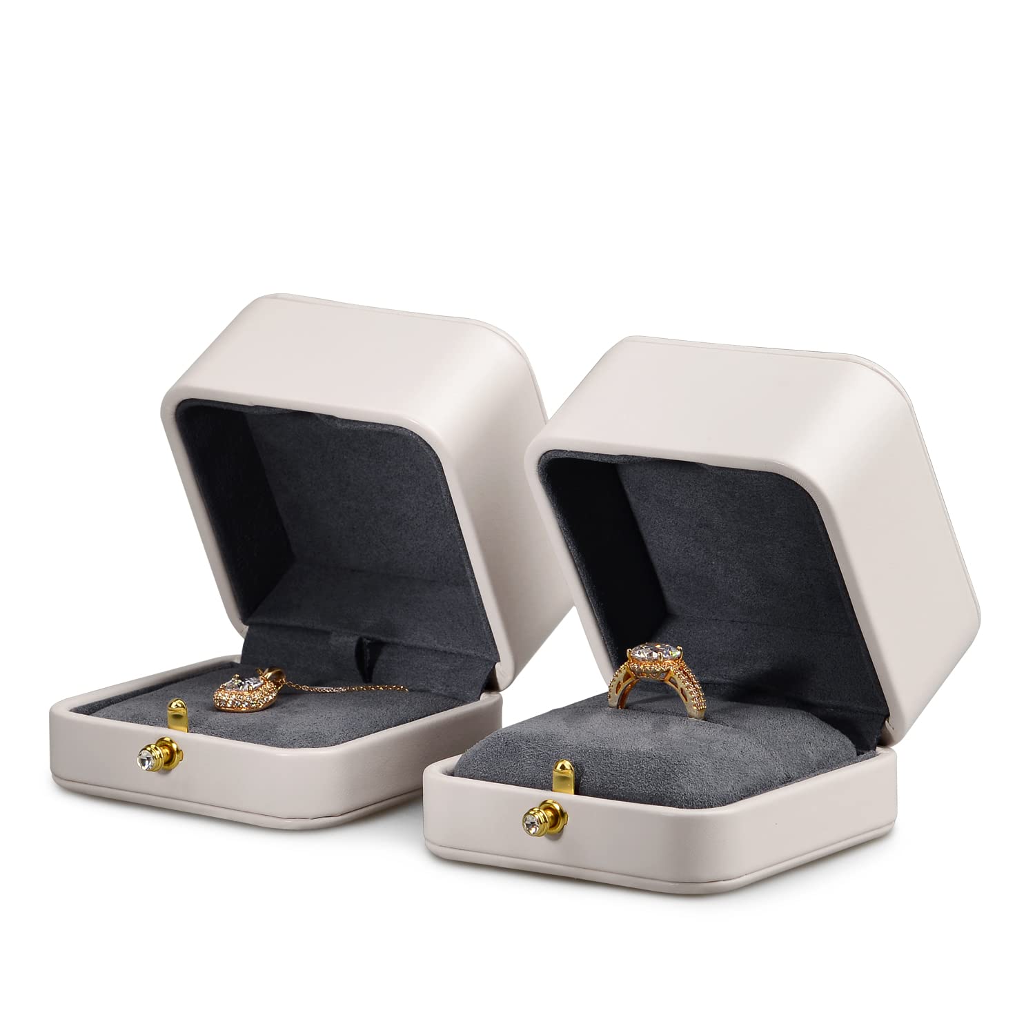 Elegant PU Leather Jewelry Box for Necklace & Pendant - Premium Gift Packaging for Jewelry Storage, Wedding Gifts & Travel Organizer