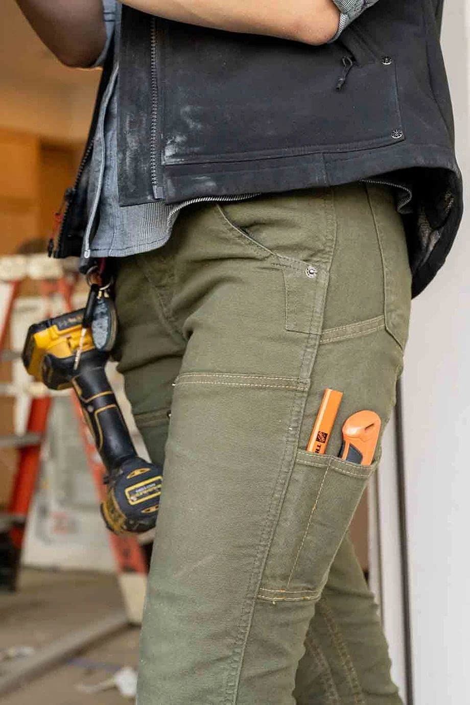 Dovetail Workwear Maven X Women's Cargo Pants - Slim Leg Fit with 10 Functional Pockets | Durable Work Pants for Construction, Landscaping & Outdoor Activities