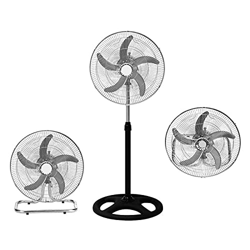 18 Inch High Velocity 5-Blade Industrial Floor Fan - 3-in-1 Stand, Desk & Wall Mount Oscillating Blower for Home, Office & Warehouse Cooling