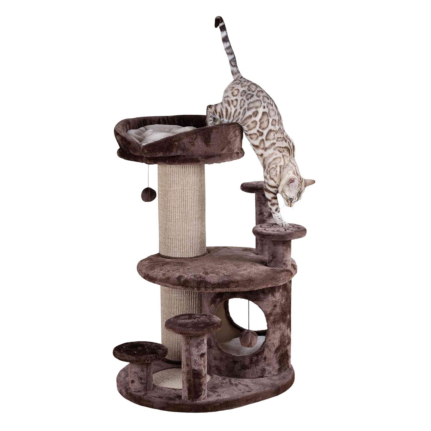 Premium TRIXIE Cat Scratching Posts & Cat Trees with Padded Top Perch - Sturdy Cat Tower for Easy Climbing - Perfect for Indoor Play, Exercise & Relaxation