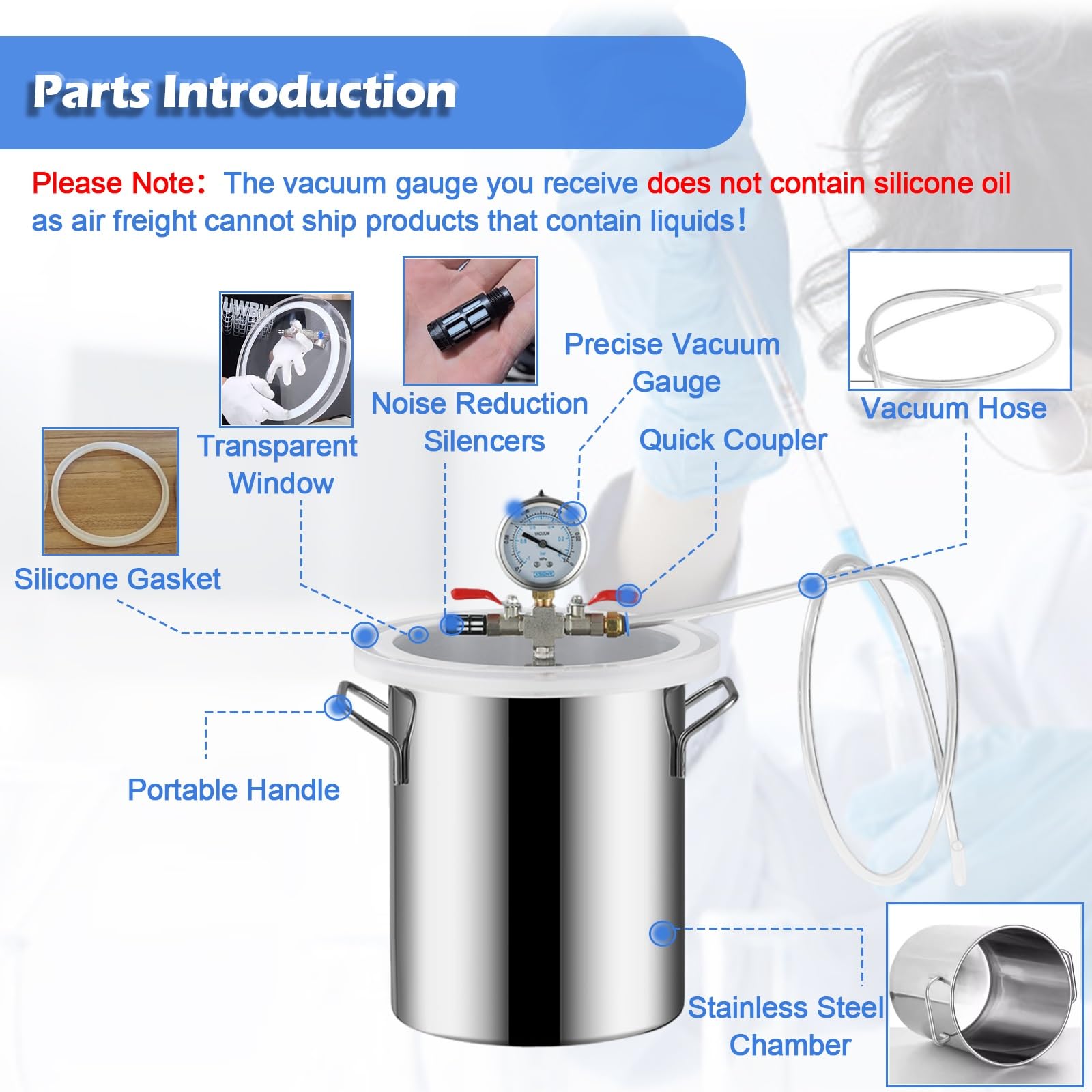 Large Vacuum Chamber Kit for DIY Resin Casting & Wood Stabilizing - 2 to 26 Gallon Capacity with Acrylic Lid & 1.5m Hose - Perfect for Epoxy Degassing, Silicone Casting, and Plaster Projects | Home Workshop & Crafting Essential