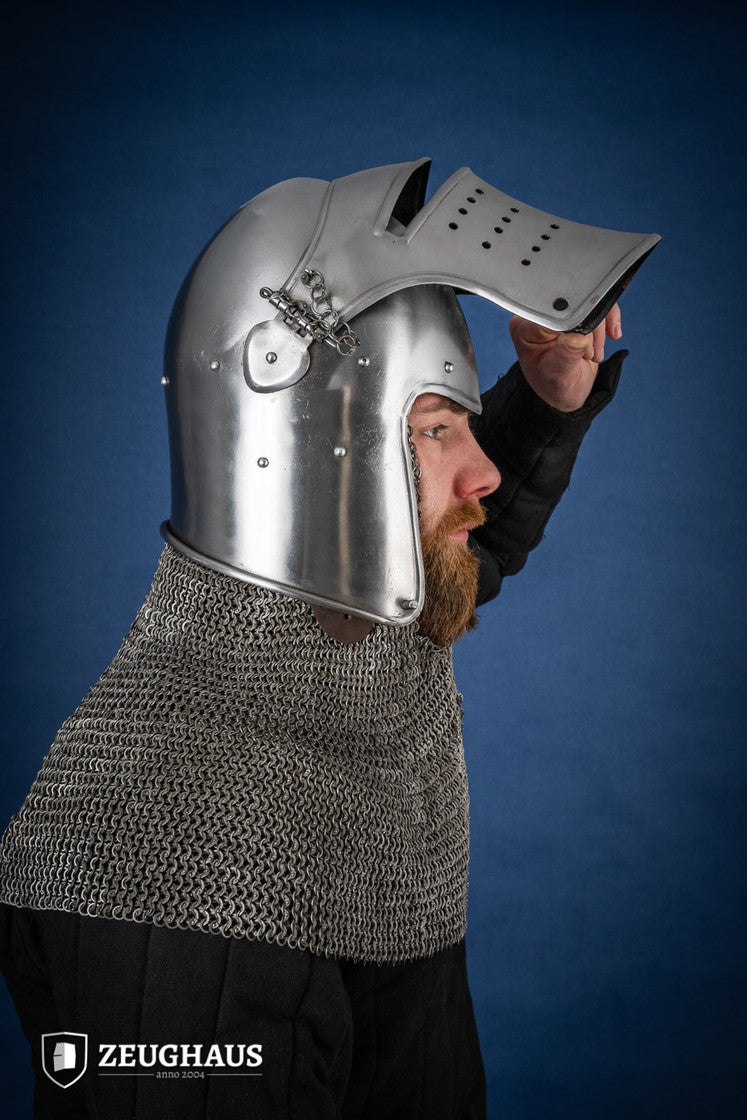 Bascinet Avenger 1.6mm Polished Medieval Helmet - Authentic Knight Armor for LARP, Cosplay & Historical Reenactment