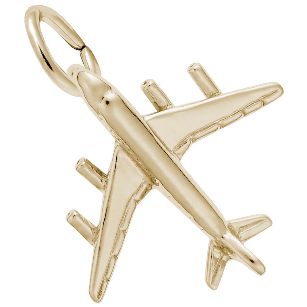 Airplane Charm Pendant - Sterling Silver or Gold Plated Jewelry for Bracelets & Necklaces - Perfect for Travel Lovers & Aviator Gifts