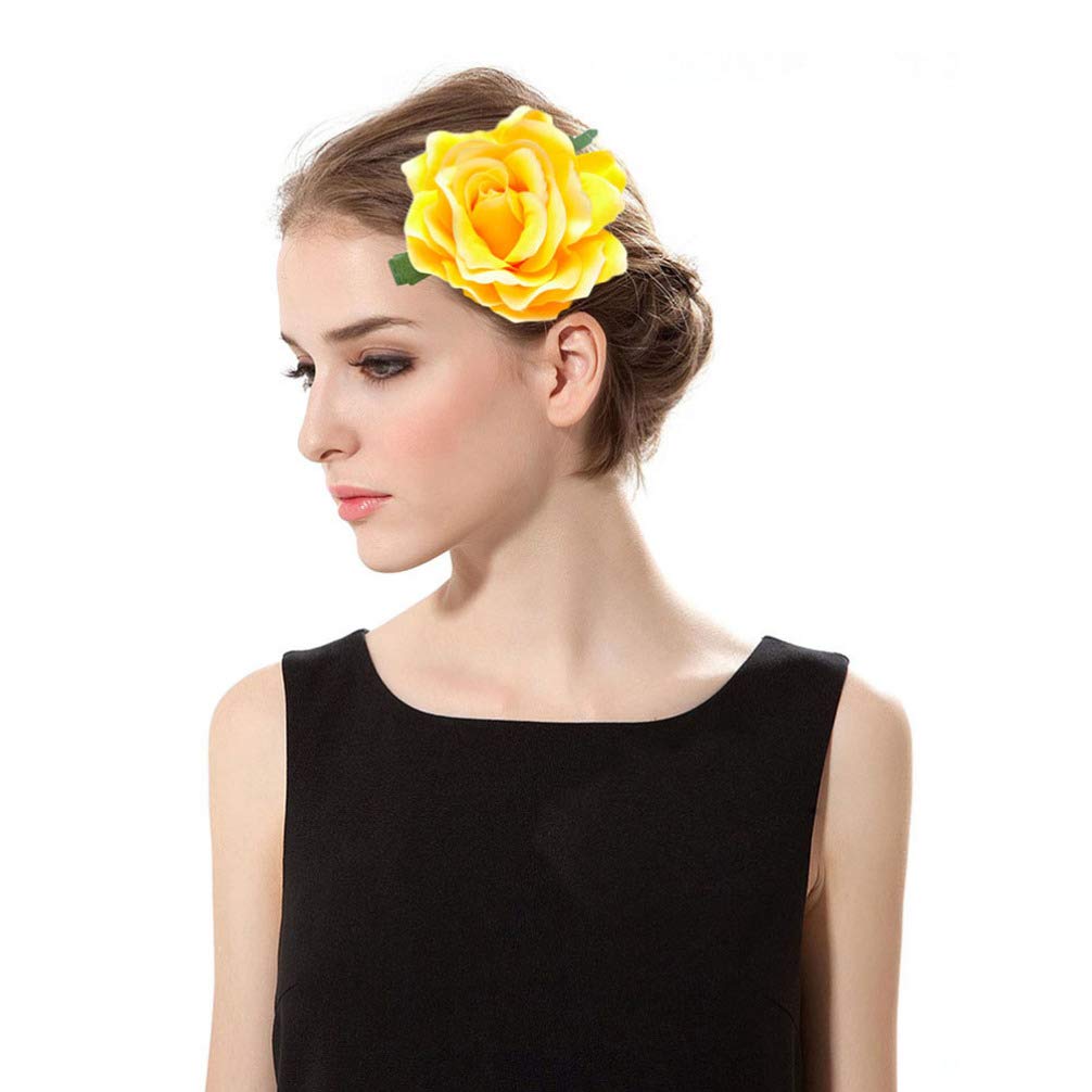 5pcs Bohemian Rose Hair Clips for Women - Red Flower Hair Pins, Floral Hair Accessories for Girls, Perfect for Weddings, Parties & Everyday Styling
