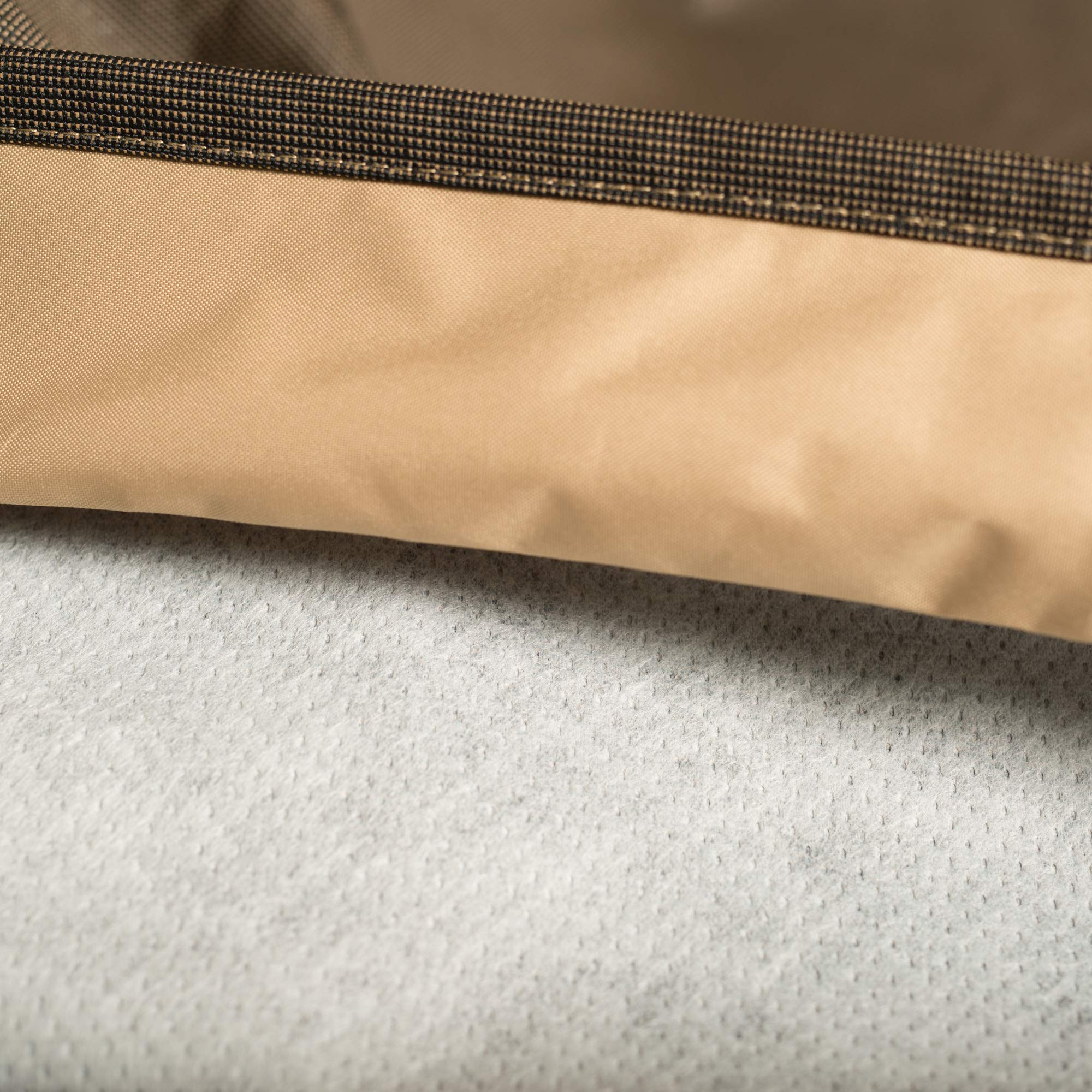 Premium Waterproof Outdoor Patio Sofa Cover - Medium Size, Black & Tan Weave - StormBlock Technology for Hillside Protection - Perfect for Patio Furniture, Deck Chairs & Backyard Loungers