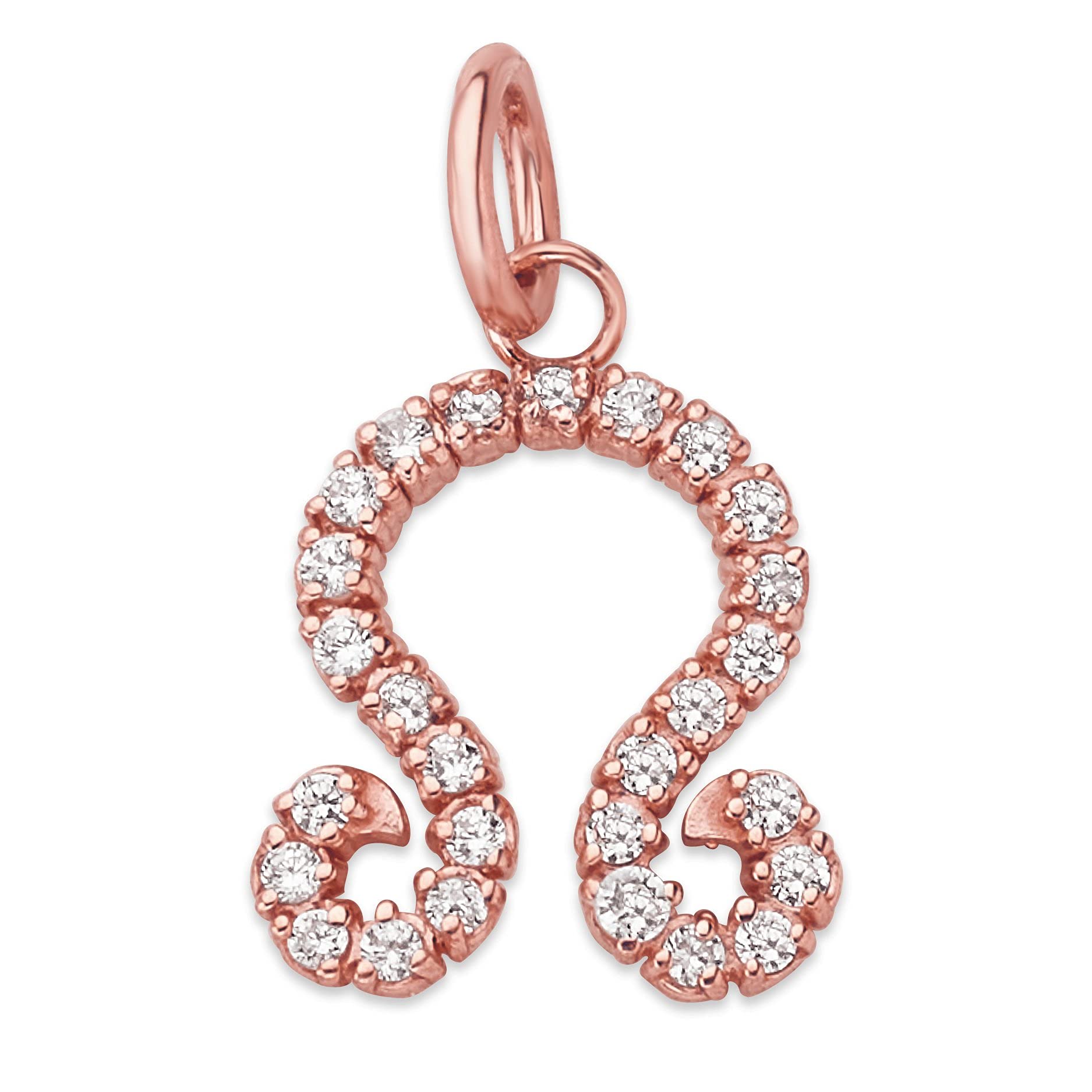 10K Solid Rose Gold Diamond Zodiac Pendant Necklace - 0.14ct Natural Diamond Astrology Charm for Men & Women - Personalized Zodiac Jewelry Gift for Birthday, Anniversary & Valentine's Day - Made in USA - Perfect for Everyday Wear, Special Occasions & Spiritual Protection