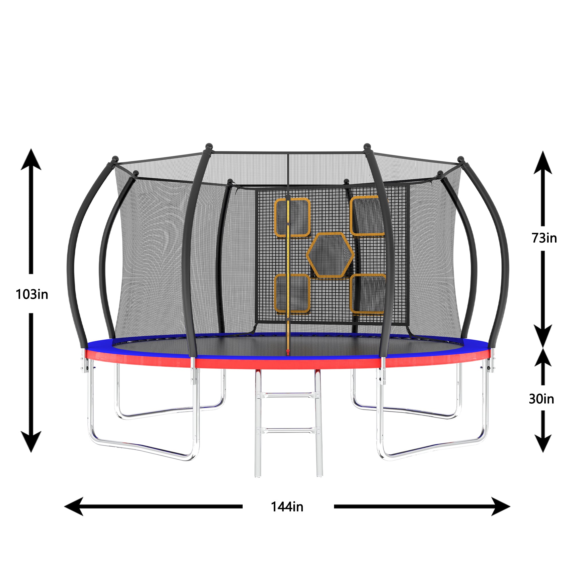 12FT Trampoline with Safety Enclosure & Ladder - ASTM Approved Outdoor Trampoline for Kids | Backyard Fun, Exercise, and Family Recreation