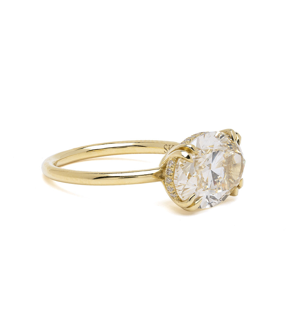 Annika 4 Carat Oval Cut Champagne Diamond Engagement Ring - Perfect for Proposals, Weddings & Anniversary Gifts