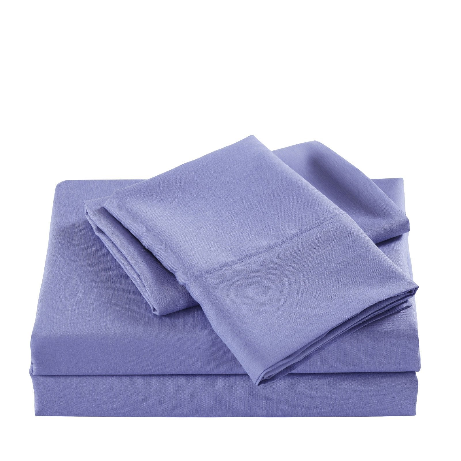 2000 Thread Count Bamboo Cooling Sheet Set - Ultra Soft & Breathable King Size Bed Sheets in Mid Blue - Perfect for Hot Sleepers & Summer Nights