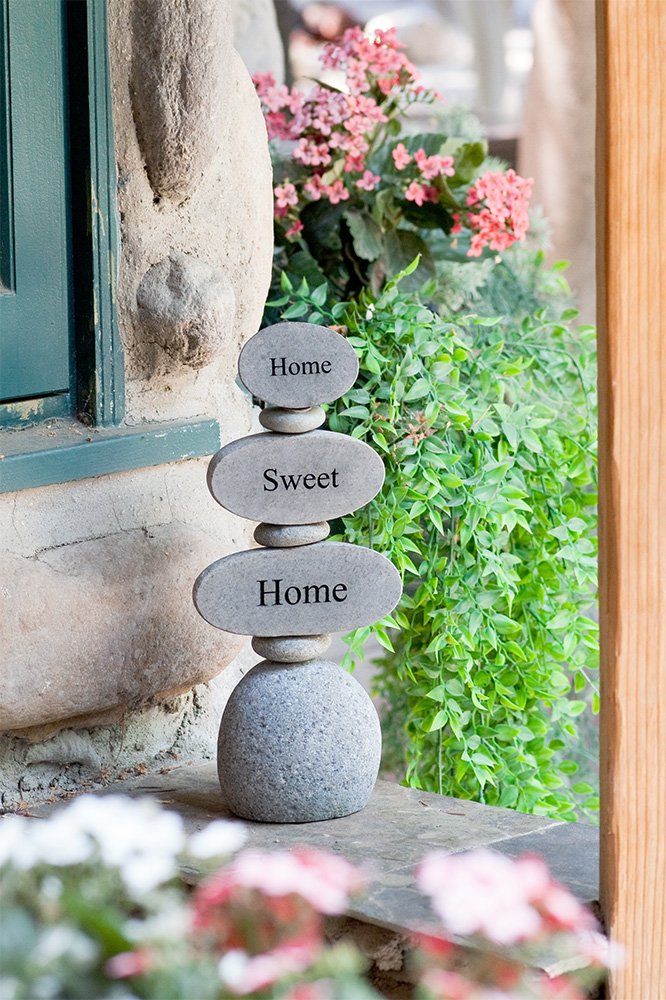 Handcrafted Engraved Stone Rock Cairn - Zen Garden Sculpture for Home Decor, Meditation & Outdoor Landscaping | Perfect for Yoga Spaces, Office Desks & Garden Accents