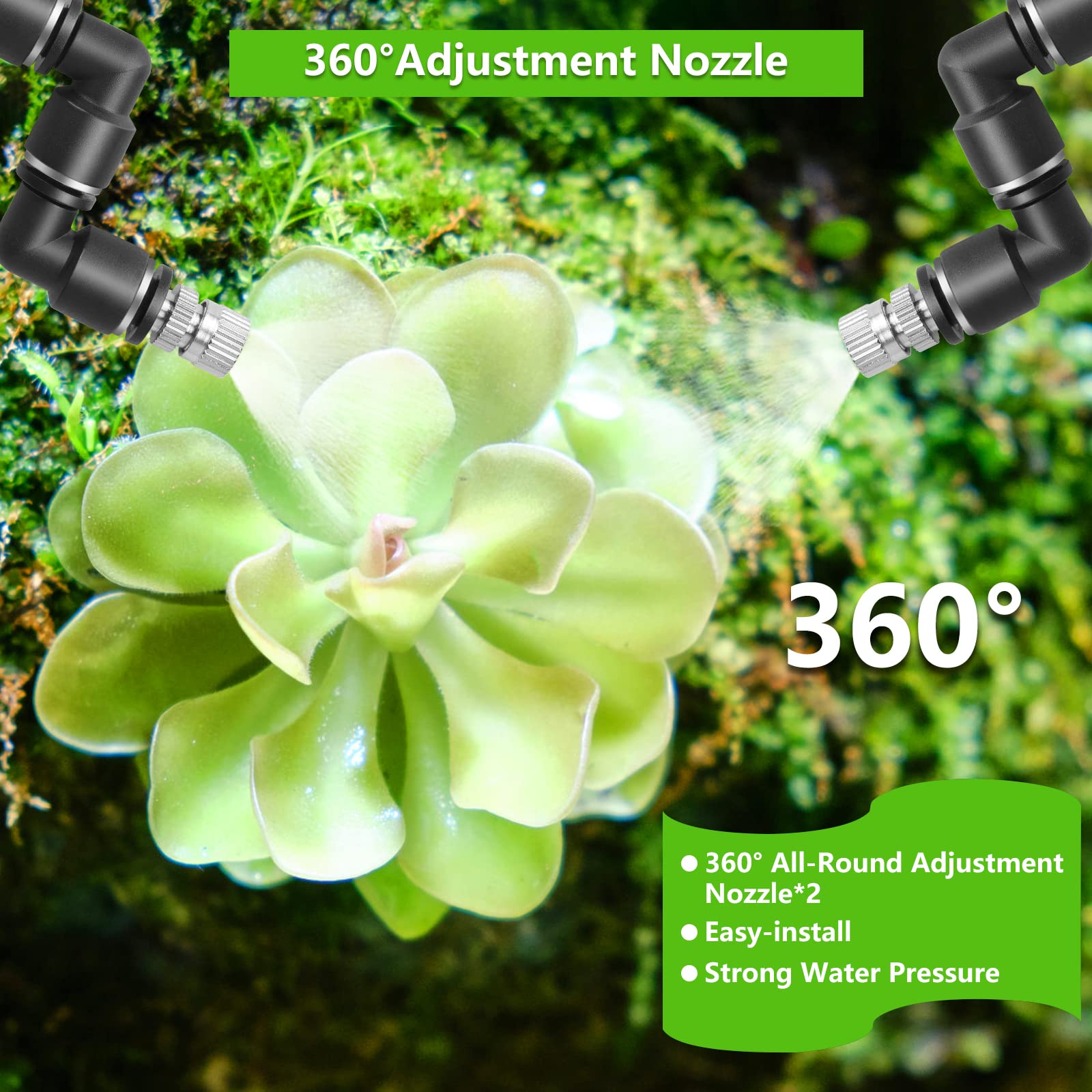 Automatic Reptile Misting System - 2 Nozzles Terrarium Humidifier with LCD Screen & Timer | Perfect for Chameleons, Geckos, Snakes & Amphibian Habitats
