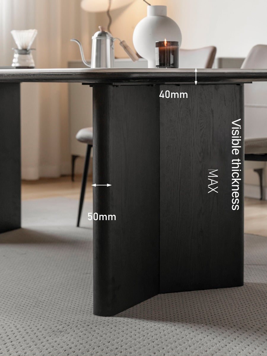 Solid Oak Wood Italian Dining Table - Rustic Farmhouse Style for Kitchen, Dining Room & Entertaining