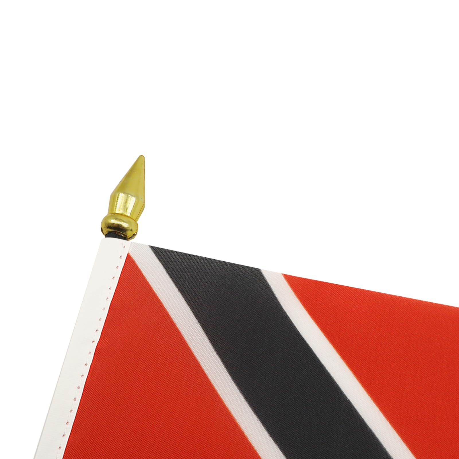 AZ FLAG Trinidad and Tobago Mini Desk Flag 4'' x 6'' - 100% Polyester Office Banner with 10'' Golden Spear Pole - Perfect for Home, Office & School Decor, International Events & National Pride Displays