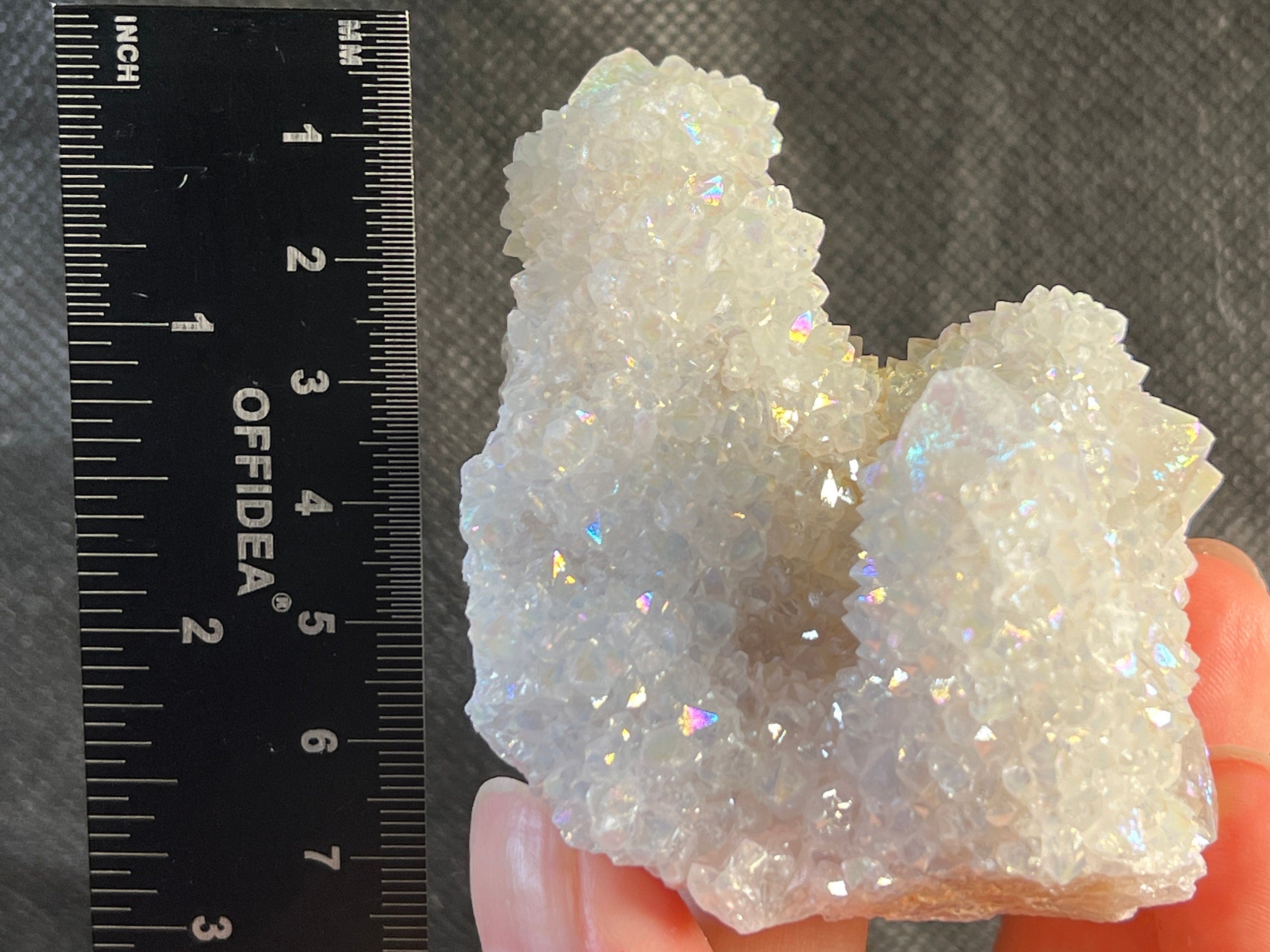 Angel AURA QUARTZ Crystal Cluster - Rainbow Healing Stone, Natural Spirit Quartz Geode for Meditation & Energy Work | Home Decor, Office Feng Shui, Reiki Healing & Spiritual Gifts