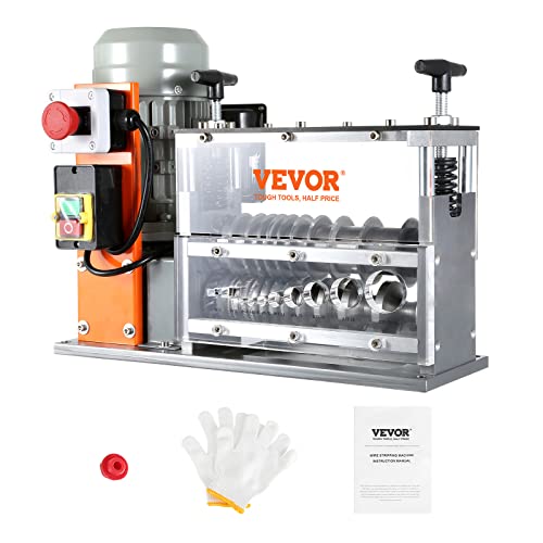 VEVOR 750W Automatic Electric Wire Stripping Machine for 0.06''-1.26'' Wires, 98 ft/min Speed with Visible Depth Reference & 10 Channels - Perfect for Electricians, DIY Projects, and Cable Recycling Work
