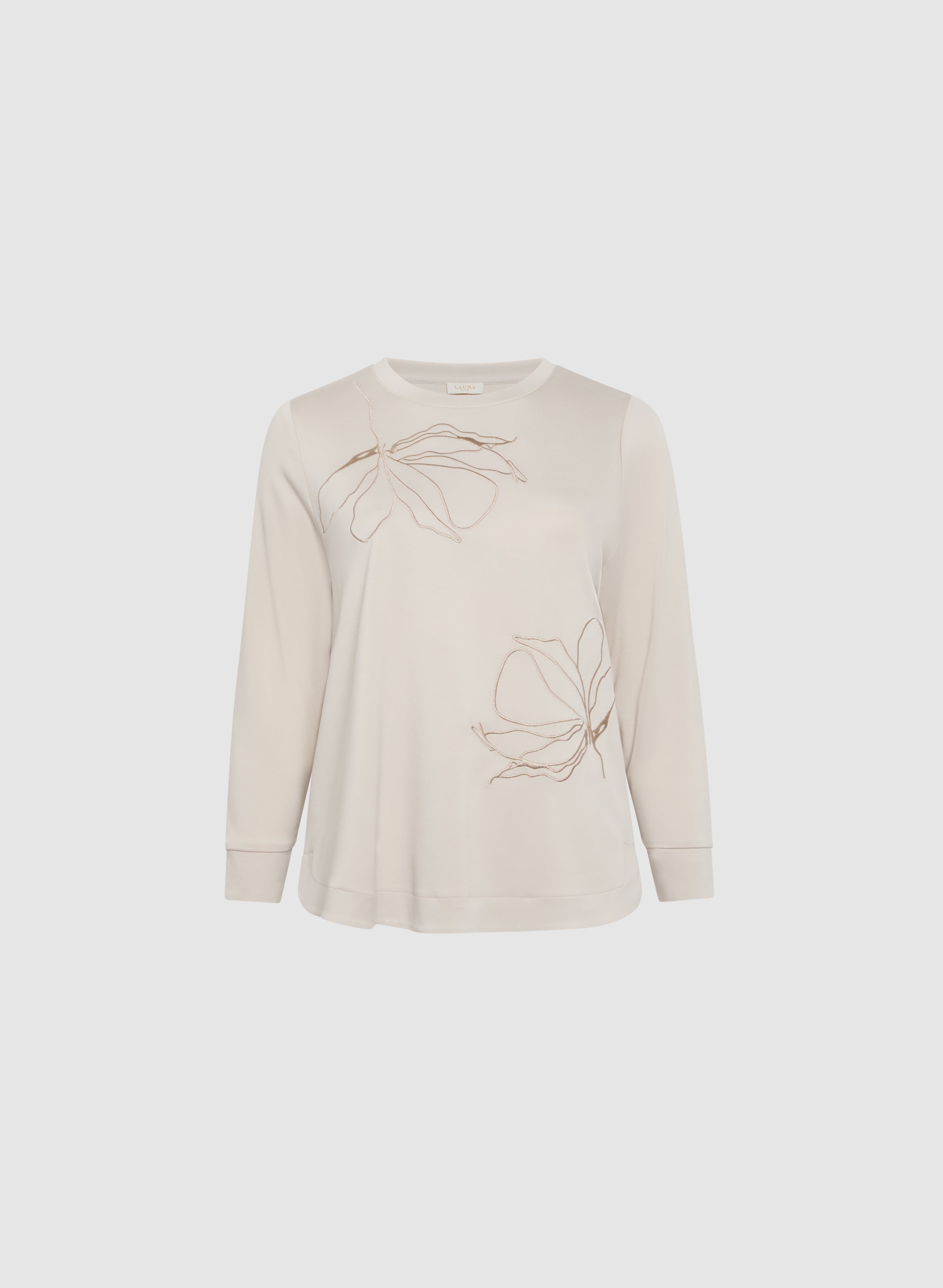Floral Embroidery Long Sleeve Blouse for Women - Elegant Floral Print Tunic Top with Long Sleeves - Perfect for Spring Outfits, Office Wear & Casual Occasions