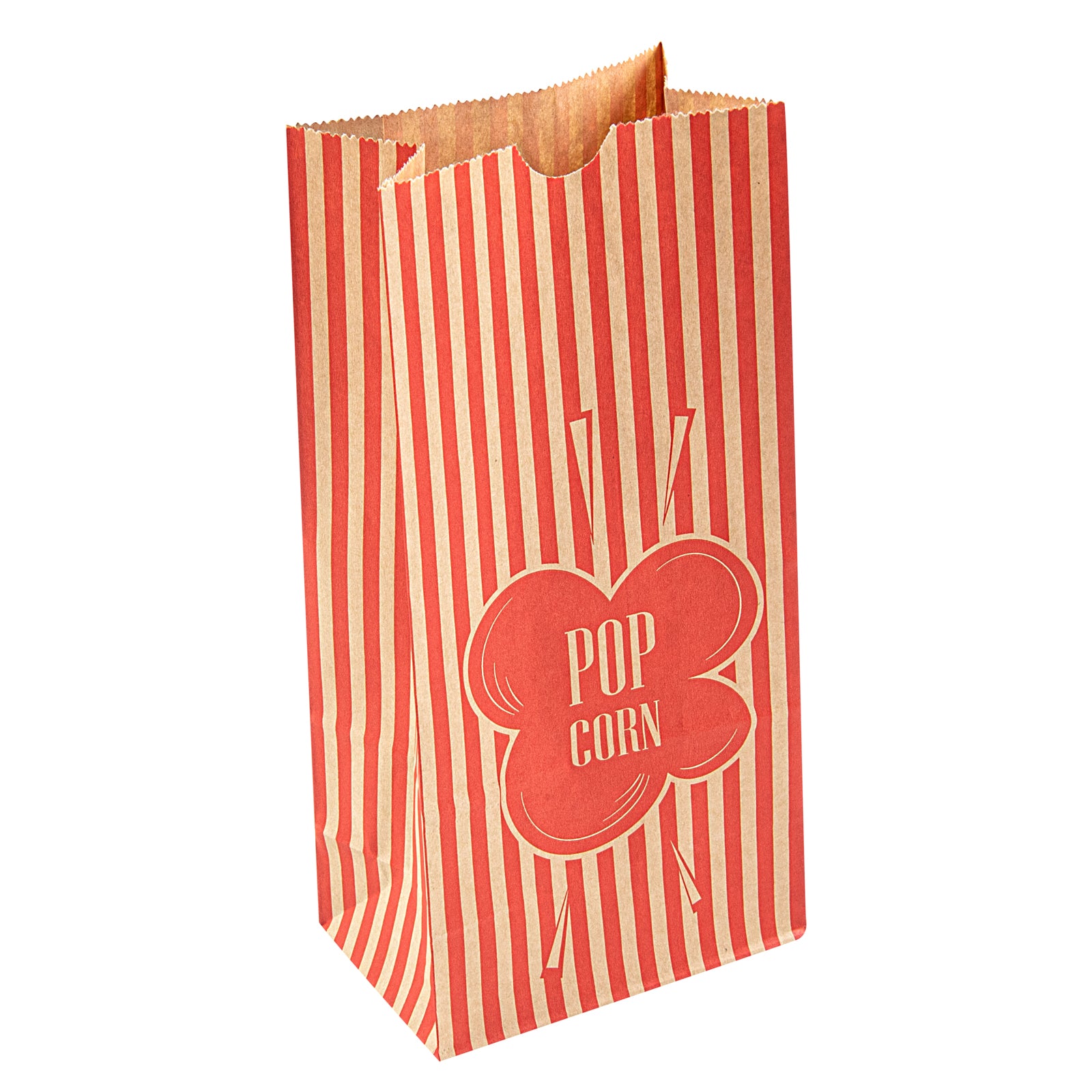 Bag Tek 1 oz Red & Kraft Paper Popcorn Bags (4.25