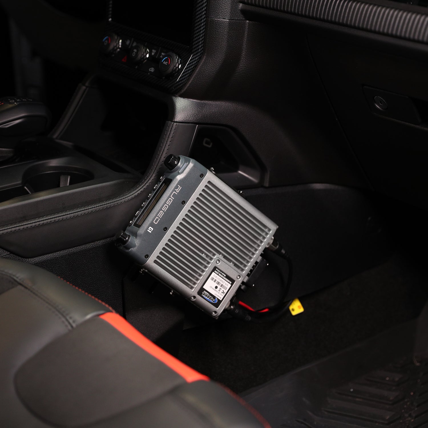 Ford Ranger Center Console Mobile Radio Mount - Secure & Adjustable CB Radio Holder for Off-Roading, Camping & Emergency Communication