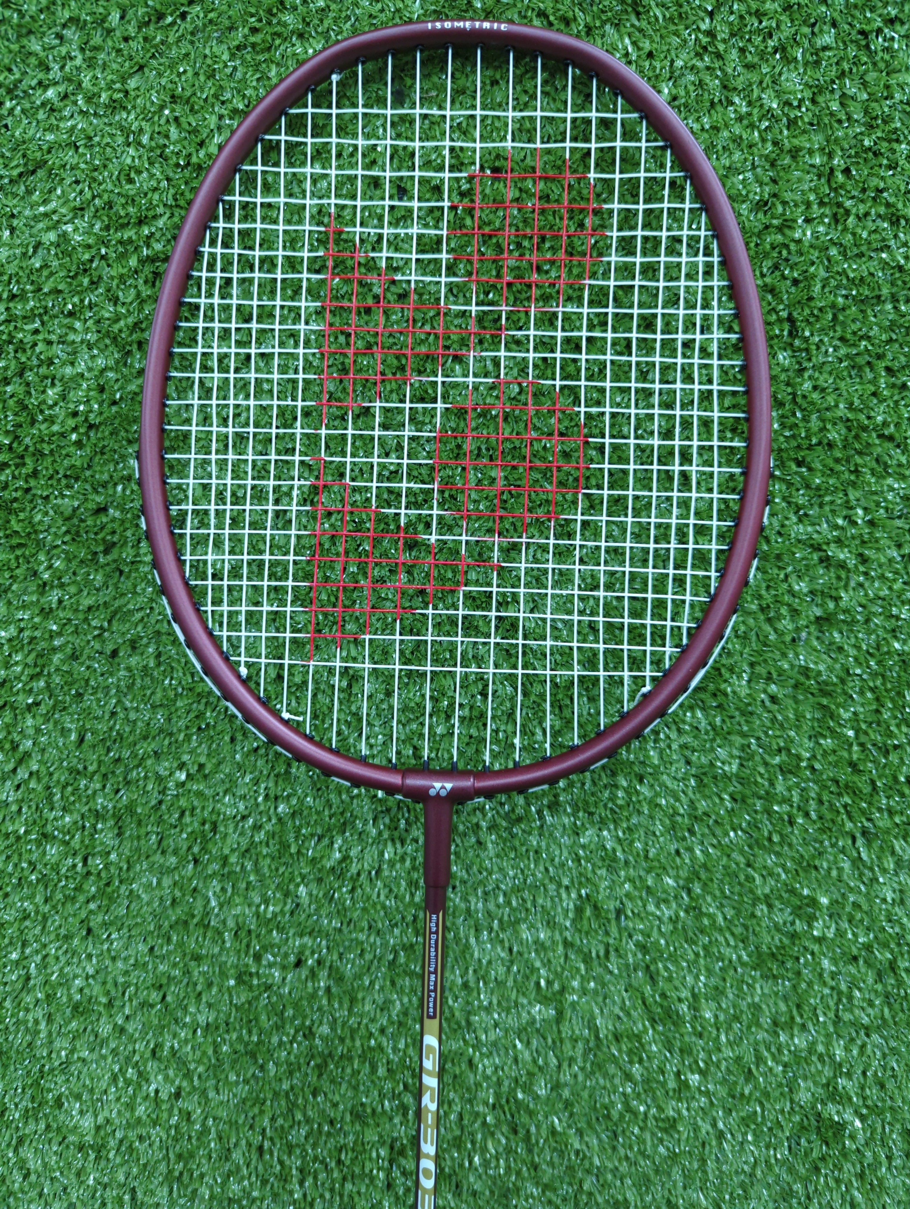 Yonex GR 303i Dark Red Badminton Racket Prestrung - High Performance Carbon Graphite Shuttlecock Racquet for Professional & Recreational Players - Perfect for Tournaments, Training & Backyard Games (Made in India)