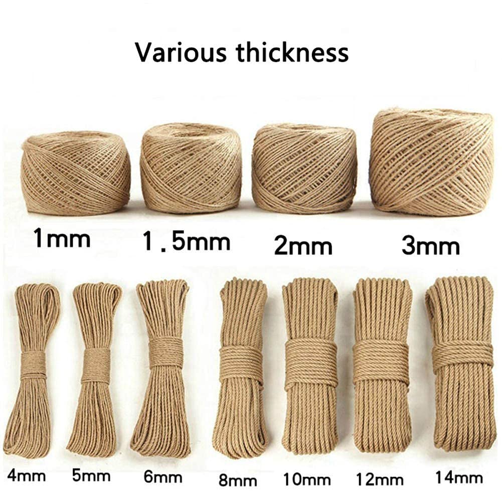 Natural Strong Jute Twine Rope - 5mm x 50m Multifunctional Hemp Cord for DIY Crafts, Gardening, Packing, Survival & Home Decor | Perfect for Macrame, Gift Wrapping & Outdoor Projects