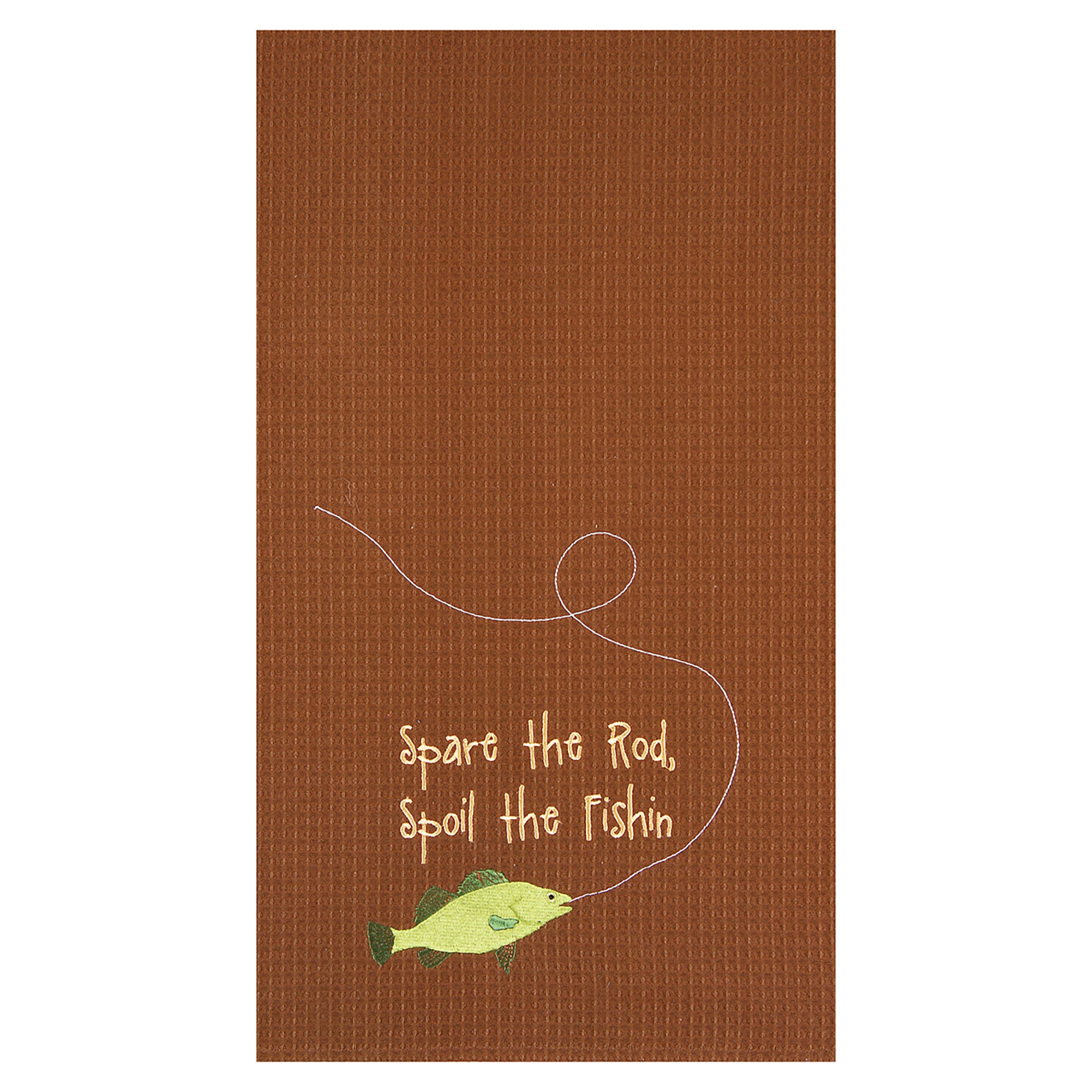 C&F Home Spare The Rod Cotton Embroidered Waffle Weave Kitchen Towel - 18