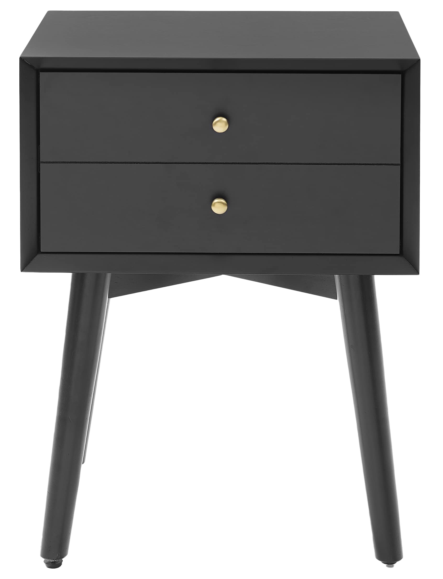 Crosley Furniture Landon Nightstand Side Table with Drawer - Matte Black Finish, Bedroom Nightstand for Small Spaces, Modern Bedside Table with Storage