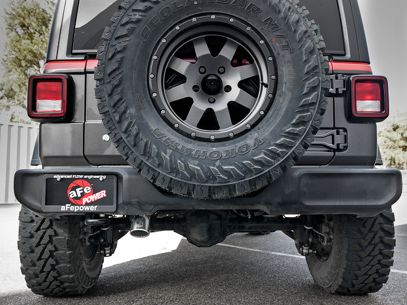 AFE MACH Force Xp Hi Tuck Cat Back Exhaust System with Polished Tip for Jeep Wrangler JL 3.6L V6 (2018-2025) - High Performance Exhaust Upgrade for Off-Road & Street Driving