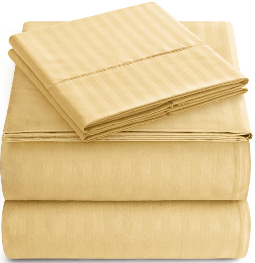 Queen Size Sheet Set - 4-Piece Soft & Cooling Microfiber Bedding with Deep Pockets (1 Fitted Sheet, 1 Flat Sheet, 2 Pillowcases) - Wrinkle-Free, Breathable for All-Season Comfort - Perfect for Master Bedroom, Guest Room & Vacation Homes