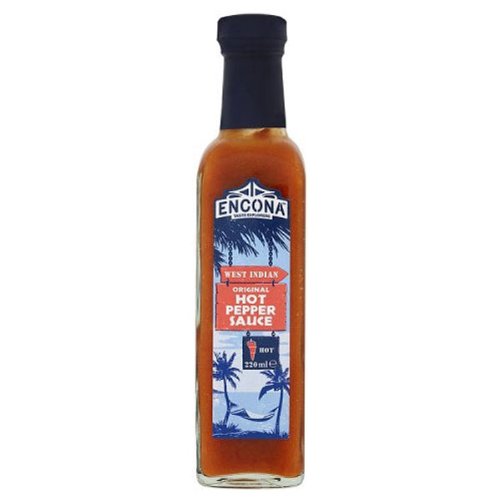 Encona West Indian Original Hot Pepper Sauce 220ml - Spicy Caribbean Hot Sauce for Grilling, Cooking & Seasoning - Perfect for BBQ, Tacos, Wings & More