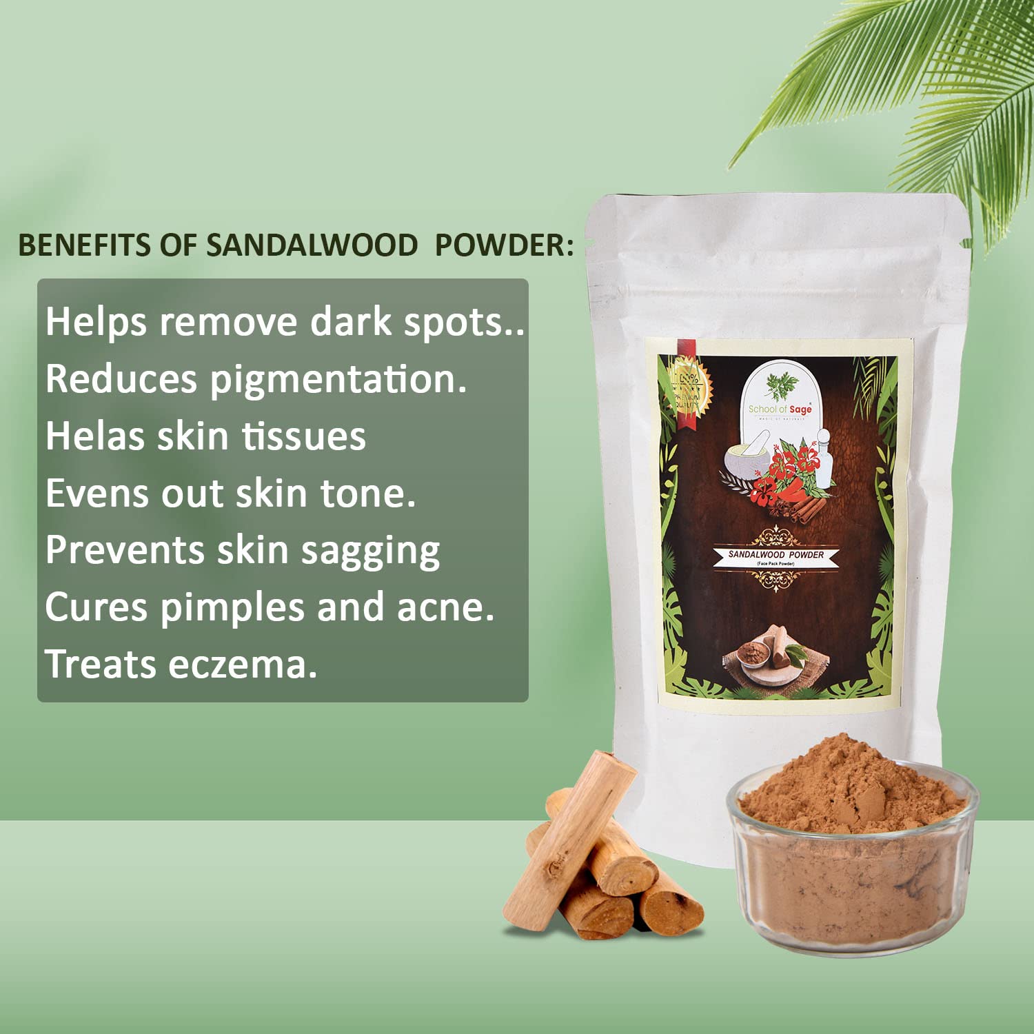Pure Multani Mitti & Sandalwood Powder for Face & Hair - 400g (2 x 200g Packs) - Natural Skin Brightening, Acne Treatment & Oil Control - DIY Face Mask & Ayurvedic Beauty Care