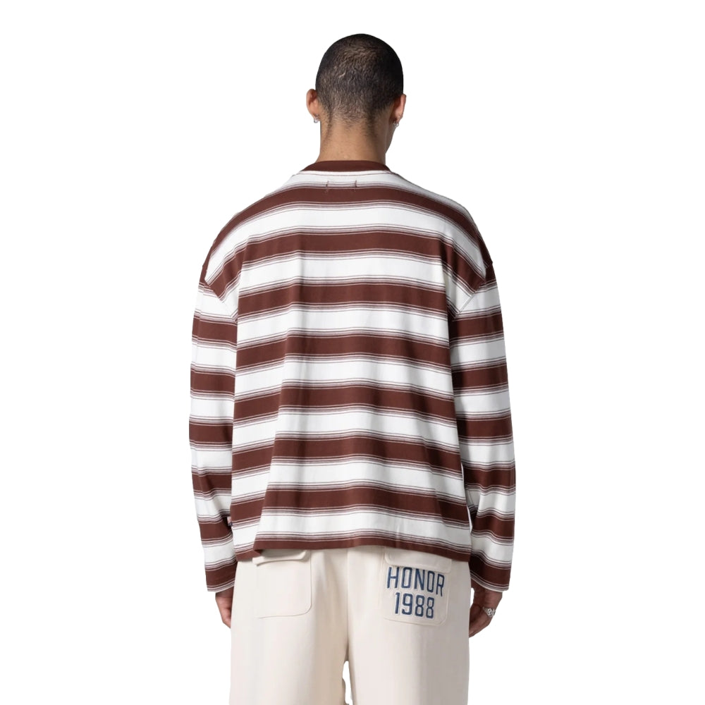 HONOR THE GIFT 1988 Vintage Triple LS Tee - Brown Retro Graphic T-Shirt for Men | Casual Streetwear & 80s Nostalgia Fashion