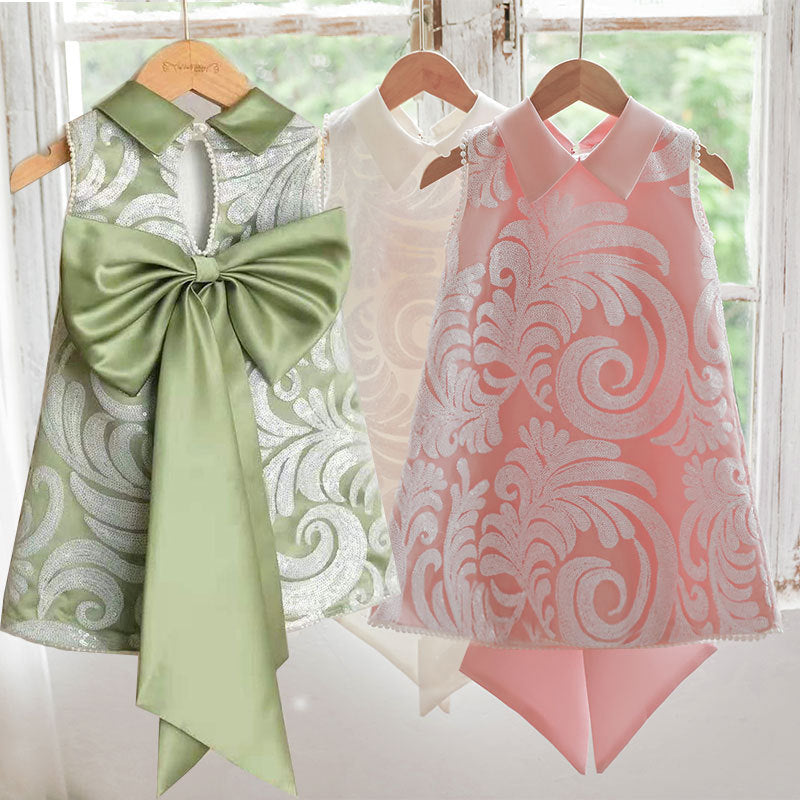 Elegant A-Line Tea Length Flower Girl Dress with Lace and Beads - Perfect for Weddings, Parties & Special Occasions