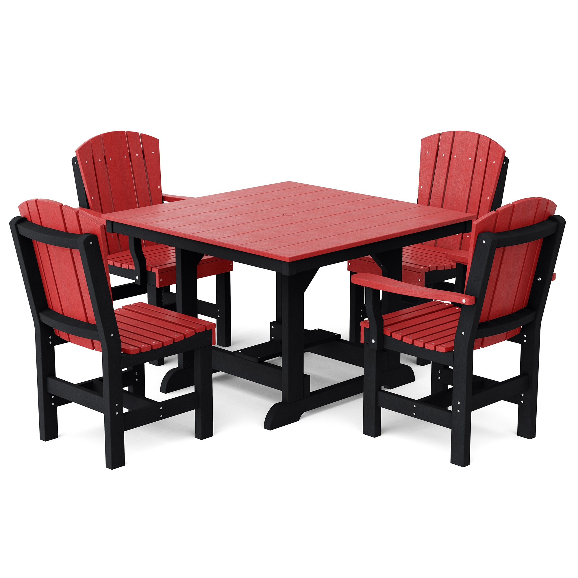 Heritage 5-Piece 44x44 Inch Square Outdoor Dining Set with Cushions - Perfect for Patio, Garden, and Backyard Entertaining