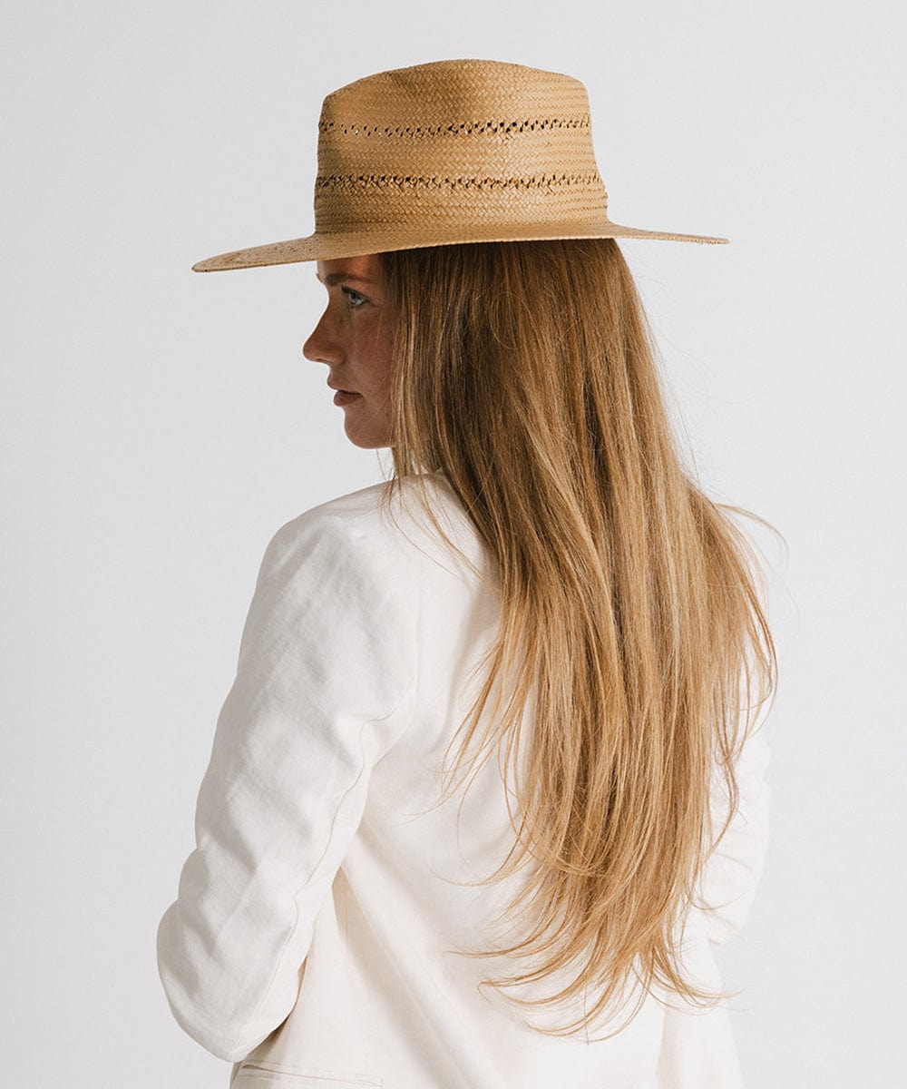 Sloan Fedora Straw Hat for Women - Summer Wide Brim Sun Hat for Outdoor Beach, Garden & Travel - Lightweight & Breathable