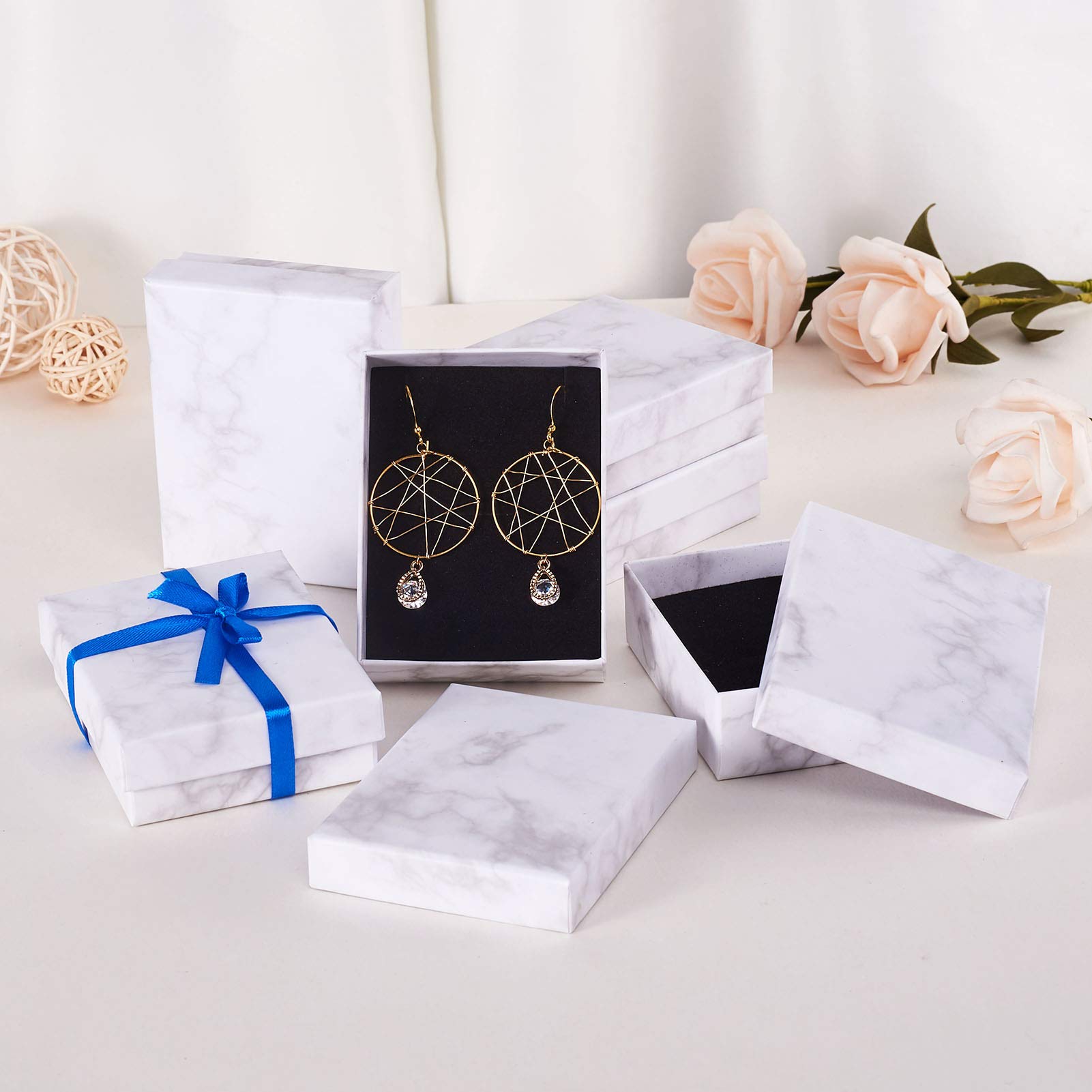 24-Piece White Rectangle Jewelry Gift Box Set - 3.58
