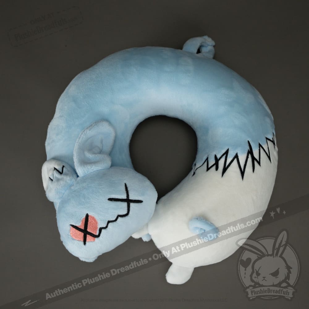 Plushie Dreadfuls Numb Bunny Neck Pillow - Soft Stuffed Animal Travel Pillow for Neck Support - Perfect for Airplane, Car, Office & Home Use