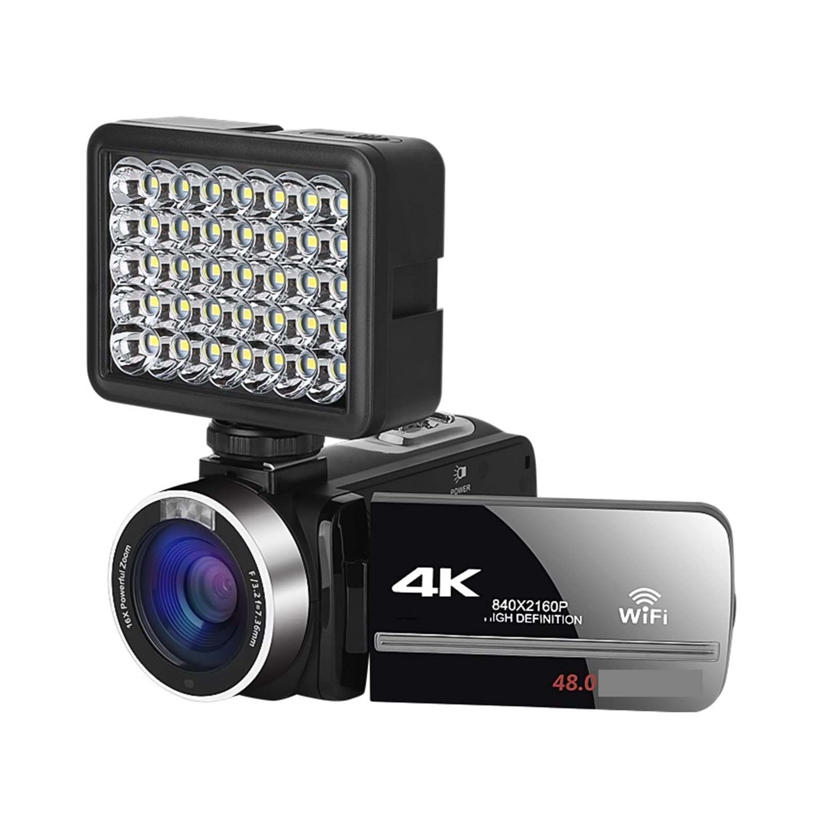 AUBEST 4K Digital Video Camera Camcorder - 48MP Vlogging Camera with 128GB SD Card, Time-Lapse & Webcam Function for YouTube, Live Streaming, Travel Vlogging, and Home Video Recording (NA-U800-LO)
