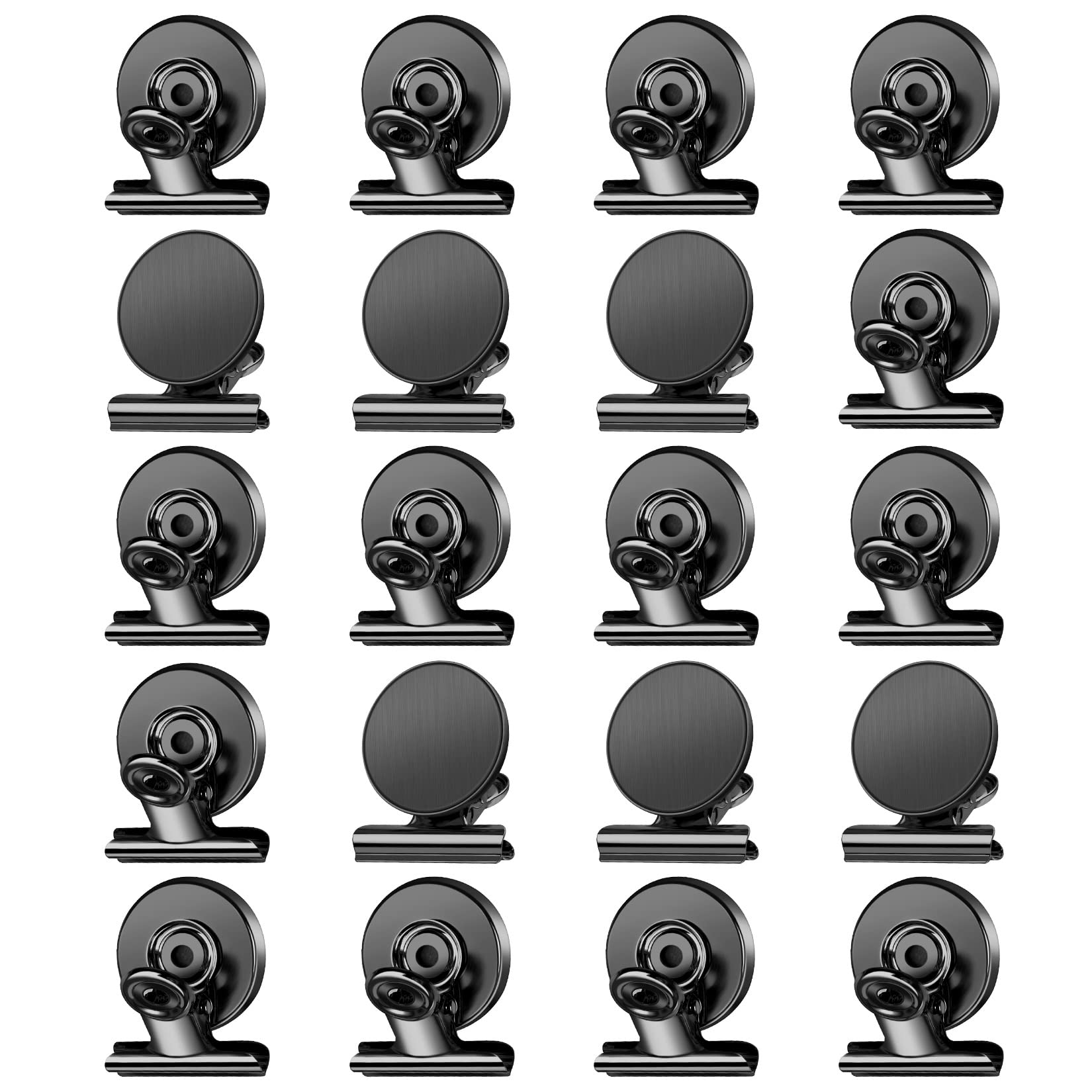 FINDMAG 20 Pack Heavy Duty Refrigerator Magnets - Strong Whiteboard Clips for Fridge, Kitchen & Office - Scratch-Free Metal Clips for Organizing Notes, Photos & Shopping Lists - Perfect for Home, School & Workplace Organization