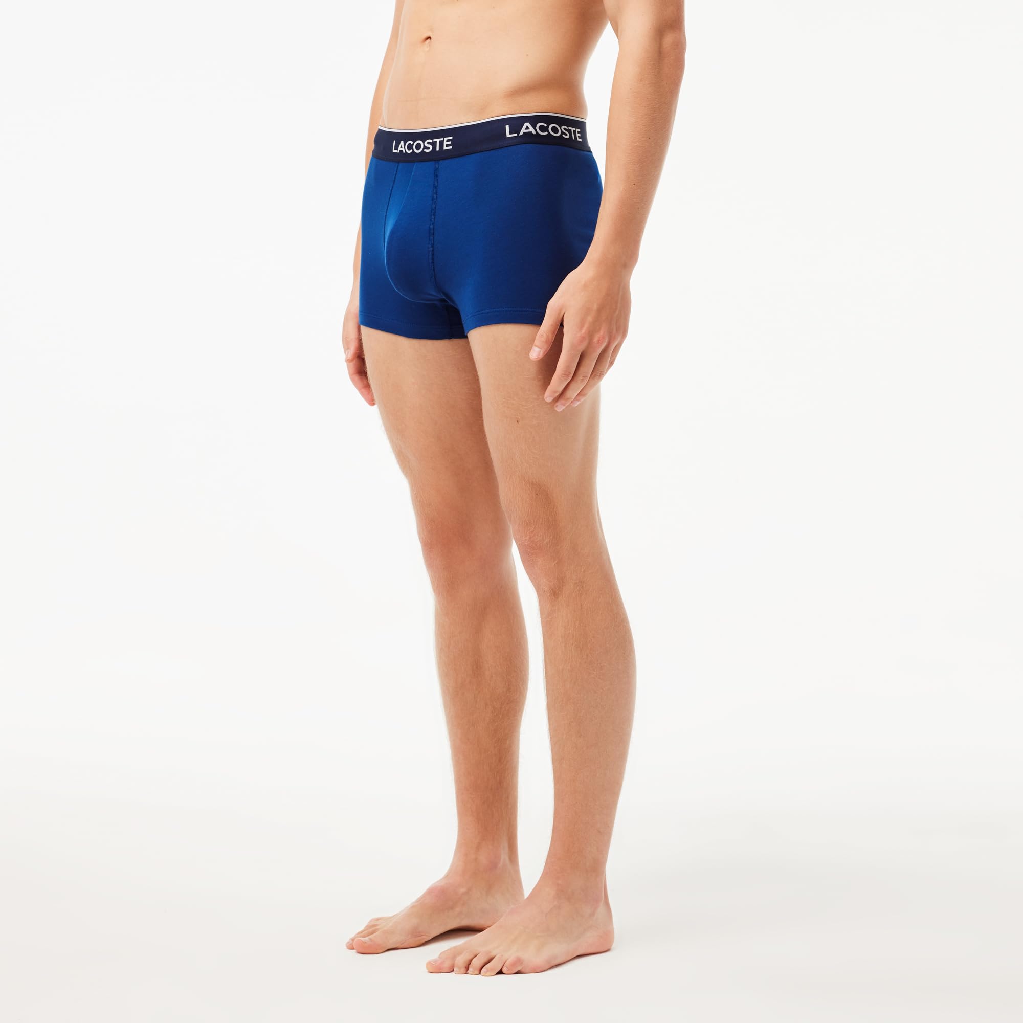 Lacoste Men's Cotton Stretch Essential Underwear Trunks 3-Pack - Soft Breathable Boxer Briefs for Everyday Comfort & Active Lifestyle
